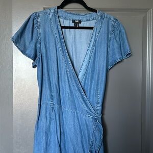 Denim wrap dress
